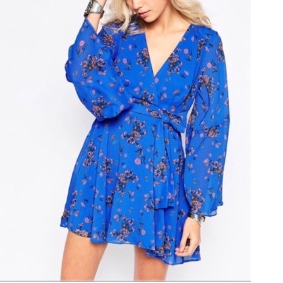 free people blue floral dress